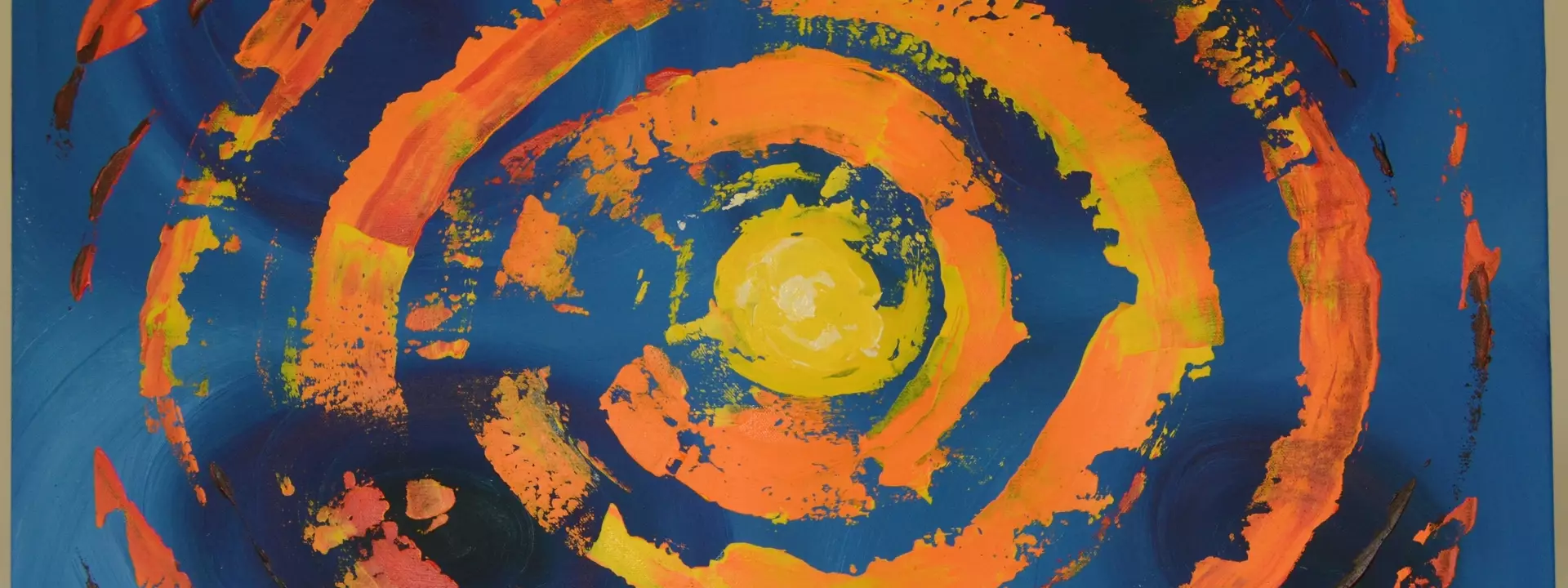 Dark Blue Cosmic Swirl by John Waltrich, Acrylic, Abstract