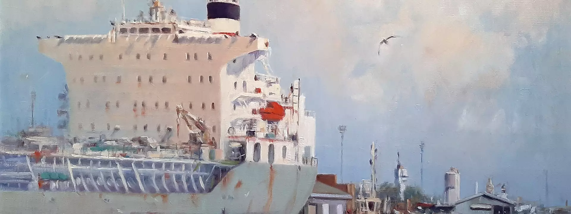 Shipping Movements on the Yarra by Mary Hyde, Oil