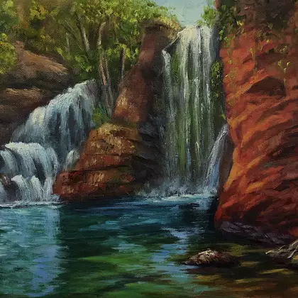 an original oil painting of Florence Falls, Northern Territory by Christopher Vidal