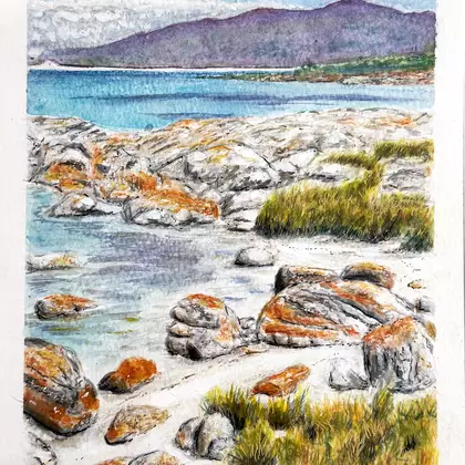 The striking orange-red rocks of the famous Bay of Fires contrast to the teal and blue waters and snow-white sands of the 'G…