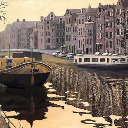 Prinsengracht 2 by Greg Cliffe, Oil, Realism