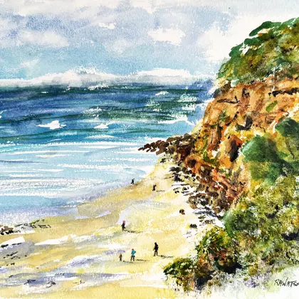 A beautiful, sunlit impression of the beach at Barwon Heads located along the Bellarine Peninsula in Victoria, Australia. Th…
