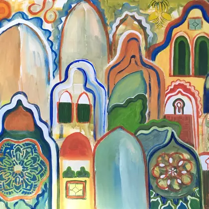 Impressions of Marrakesh by Marijke Lambregtse, Acrylic, Abstract