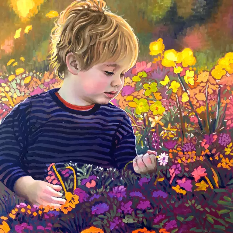 Micahs Garden by Michael Baker, Oil