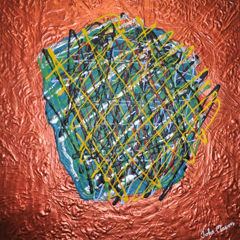 abstract, swirly lines, copper background