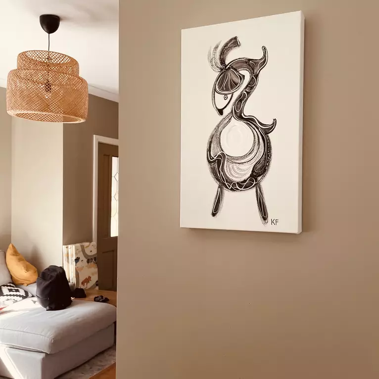 Free flowing brush strokes — artist's signature