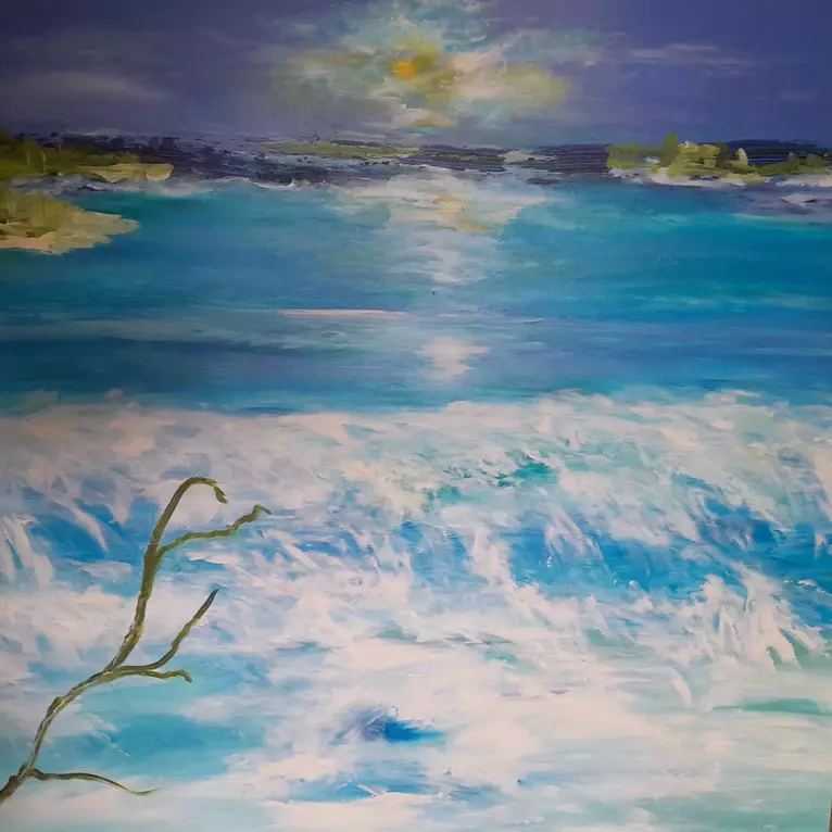 Setting Sun over the waves