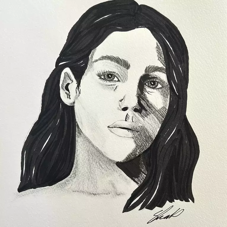 Portrait Work by Sarah Knowles, Pencil, Black &amp; White