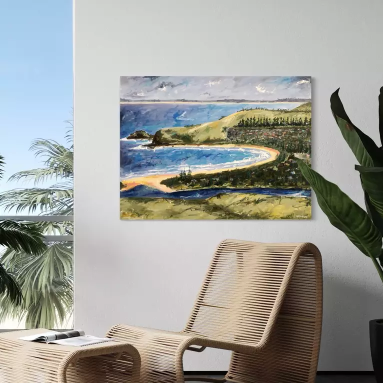 'Gerringong NSW’ Acrylic and artist crayon on canvas 121x91cm Ready to hang Comes with certificate of authenticity