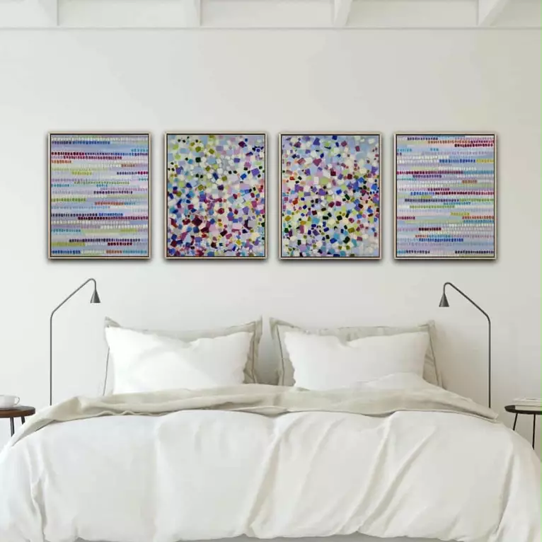 Celebration of Joy - Polyptych/ Set of Four Paintings/ Multiple Panels ...
