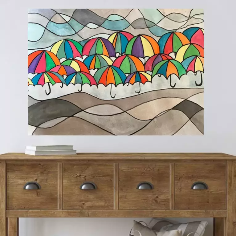 Fun and light in subject, easy on the eye, and complimentary to most spaces within a home or offic… — shown in a room setting