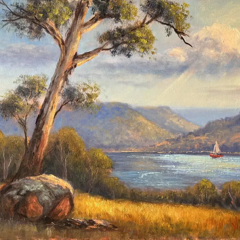 Original oil painting of a study of a gum tree by Christopher Vidal