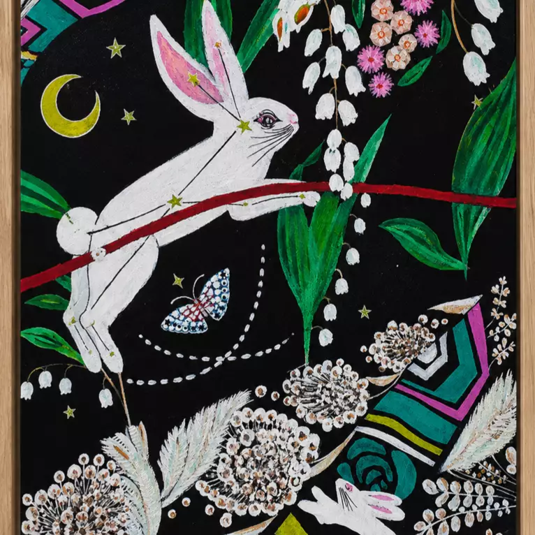 Chasing the Moon by Makiko Kimura, Acrylic, Abstract