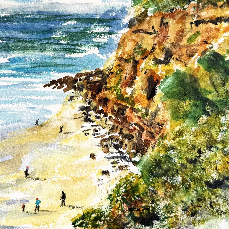 A beautiful, sunlit impression of the beach at Barwon Heads located along the Bellarine Peninsula in Victoria, Aust… — detail