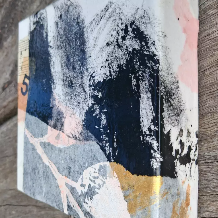 Contemporary landscape collage — detail