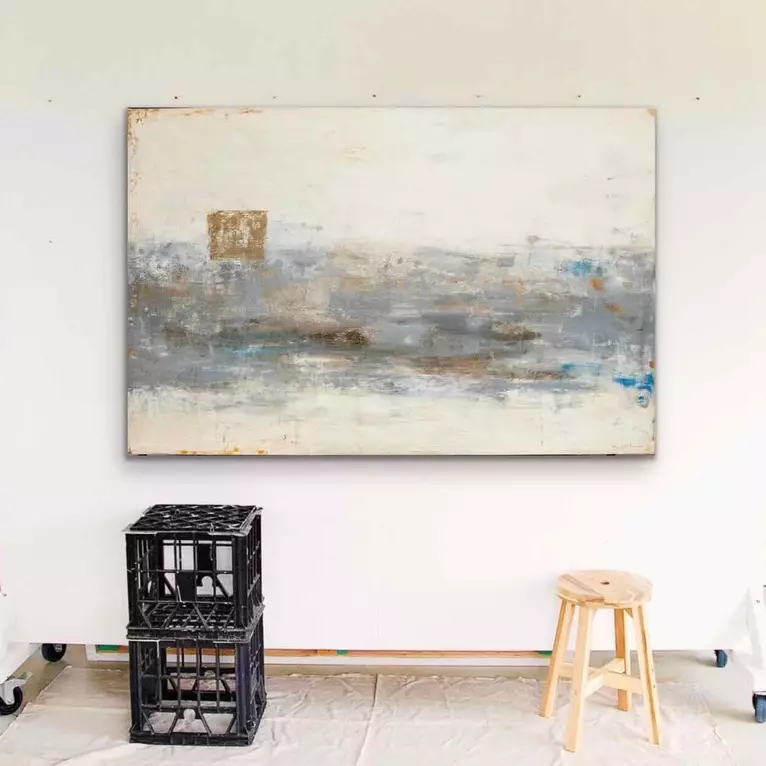 abstracted landscape — shown hanging