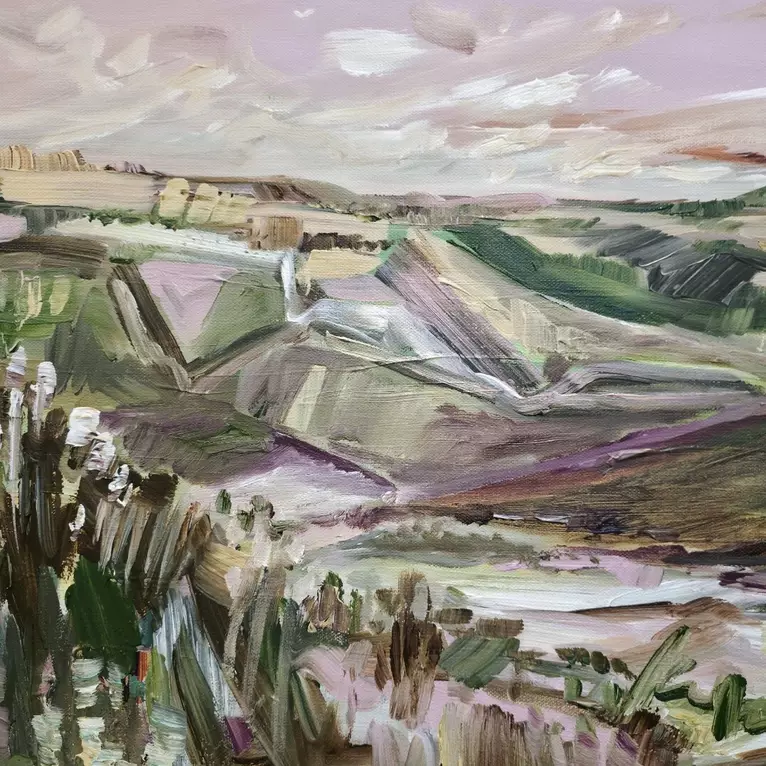 Original textured landscape by Amanda Skye — detail