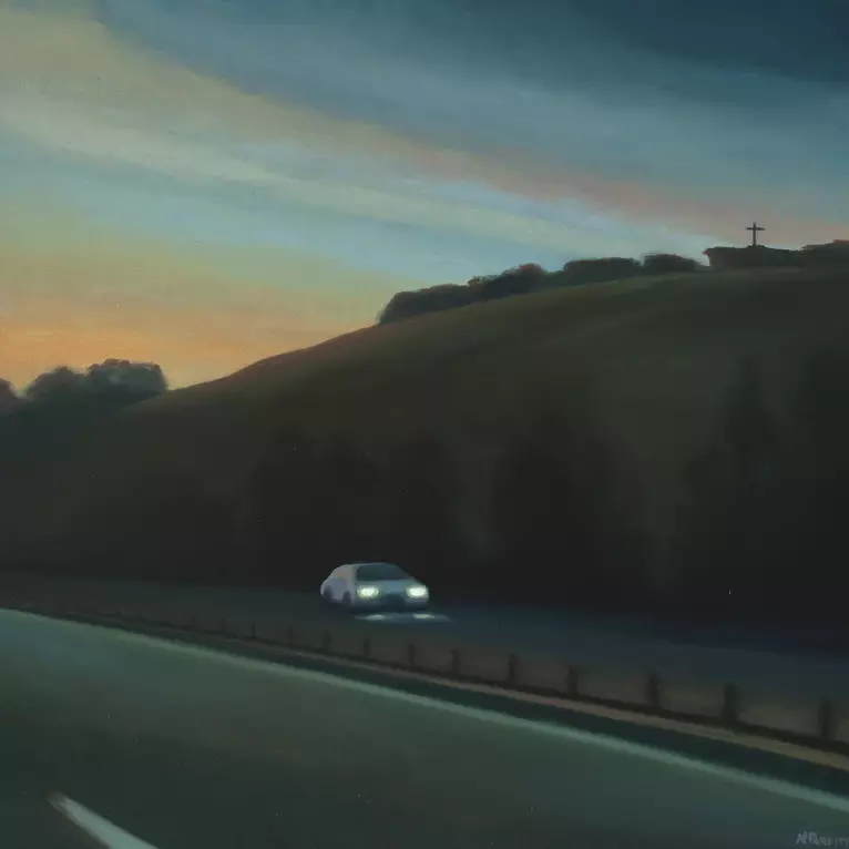 Night drive by Nerrida Parfitt, Oil