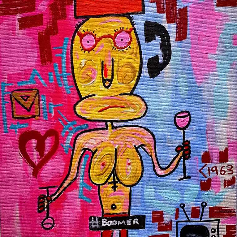 Hey Boomer by Leith Kennedy, Acrylic, Pop