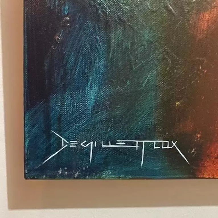 Creekside study by De Gillett Cox — artist's signature