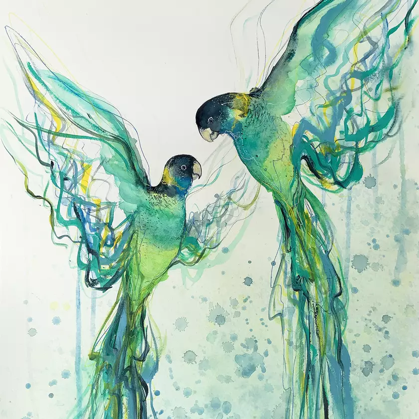 New to my “Animal Spirit” series -  Australian Ringneck painting 