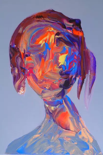 Faceless abstract impasto portrait painting .Fete priestess by andrew ...