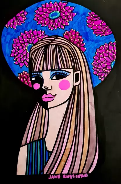 Jean Shrimpton Famous Portrait by jane ruggiero