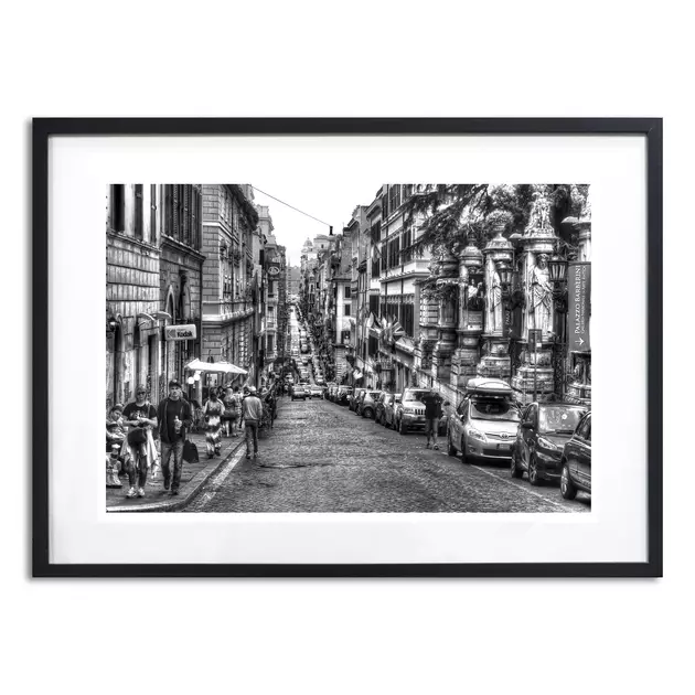 Urban Tapestry - Rome Streetscape Large Framed Black & White Ed. 1 of ...
