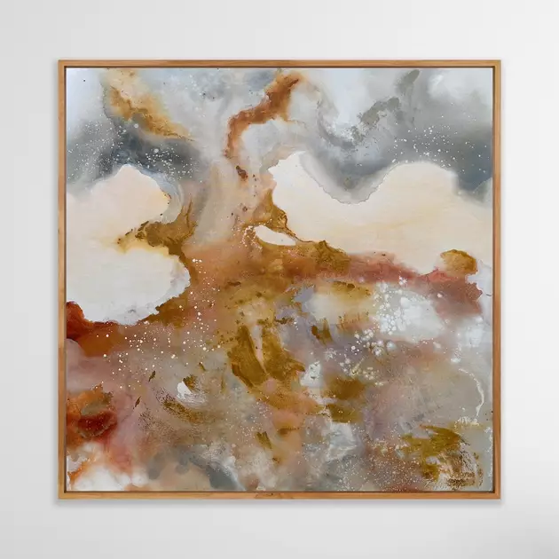 Delicate - Large Abstract - oak frame by Teagan Watts