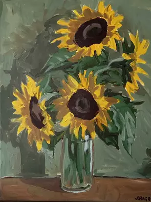 Sunflowers at Summers End by Jody Rigby, Canvas Print