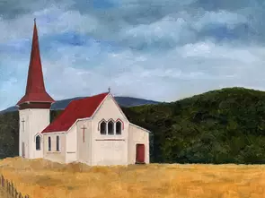 The Church in the Paddock by Pam Gleeson, Canvas Print