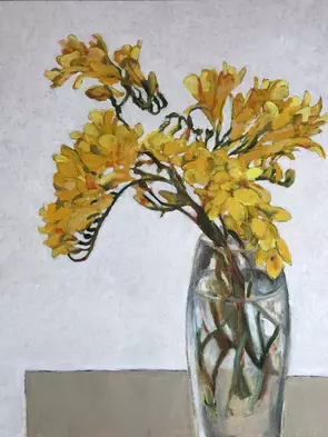 Spring Freesias 2 by Bronwen Hunt, Canvas Print