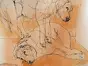 three dog study one bowl by Rod BAX, Canvas Print