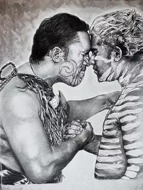 Hongi - Original by Ahmed Al-zoubeidi, Canvas Print