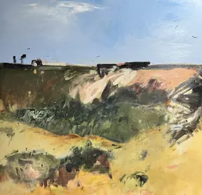 In Edge of the Quiet Land, Carolyne Jane captures a vast, open landscape distilled into feeling rather than form. The soft e…