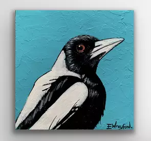 Magpie friend by Emma Wreyford, Acrylic, Illustration
