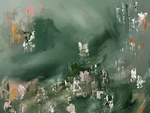 A Place to Flourish, ready to hang, large textured abstract, 138cm x 108cm by Alanah Jarvis, Canvas Print
