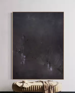 A heavy haze of deep, moody grays masking pure energy. Fresh tags come through the darkness as sharp slashes of electric blu…