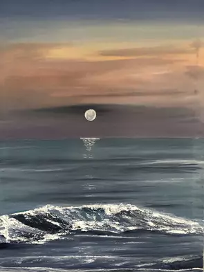 “Moonlight waters” by Annie Whiley, Canvas Print