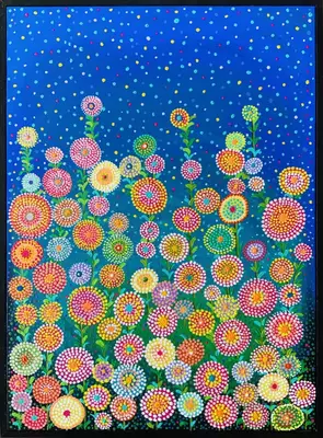 Wild flowers in Pointillism