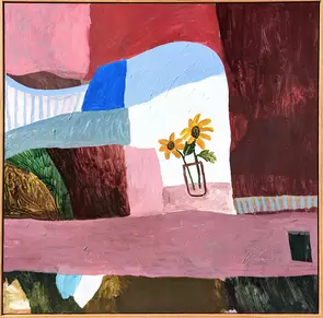 Sunflowers on my Table by April Ireland, Acrylic, Abstract