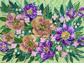 Abstract textured flowers
