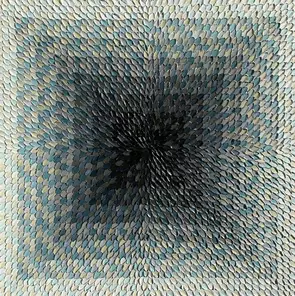Black grey blue muted minimalist monochrome optical geometric art