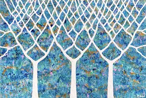 abstract trees with a beach inspired textured background
