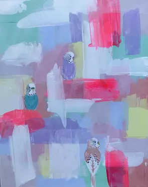 Chasing Sunsets by Bec Davidson, Acrylic, Abstract
