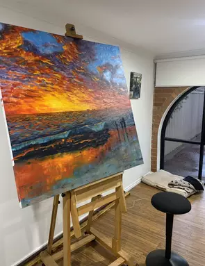 Burns Beach Sunset by James Wild, Oil