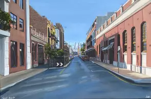 The Sentinels of Pakenham Street by Sarah Abbott, Acrylic, Realism
