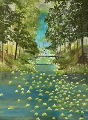 One Sunday Afternoon by Pinki Das, Oil, Abstract