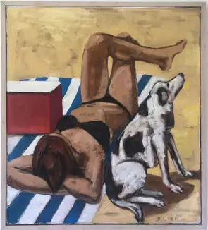 Sunbather by Stephen Leek, Oil, Australiana