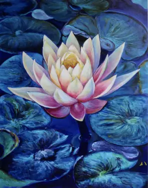 Lotus Practice 2 by Lily Iris, Acrylic, Botanical